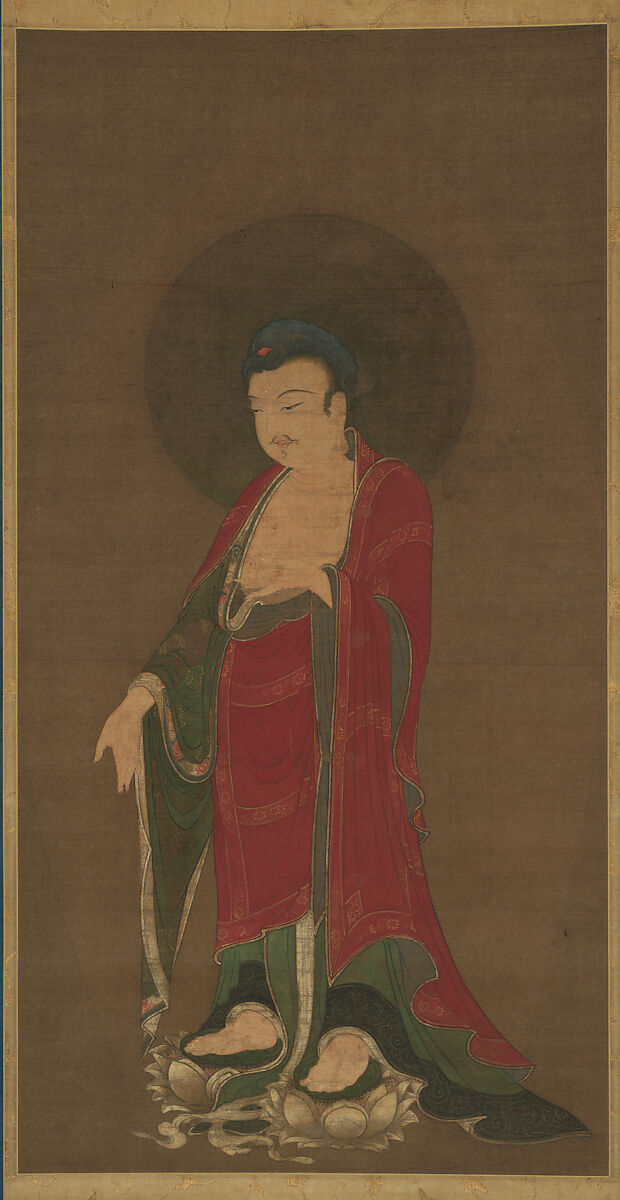 Buddha Amitabha Descending from His Pure Land, Hanging scroll; ink, color, and gold on silk, China