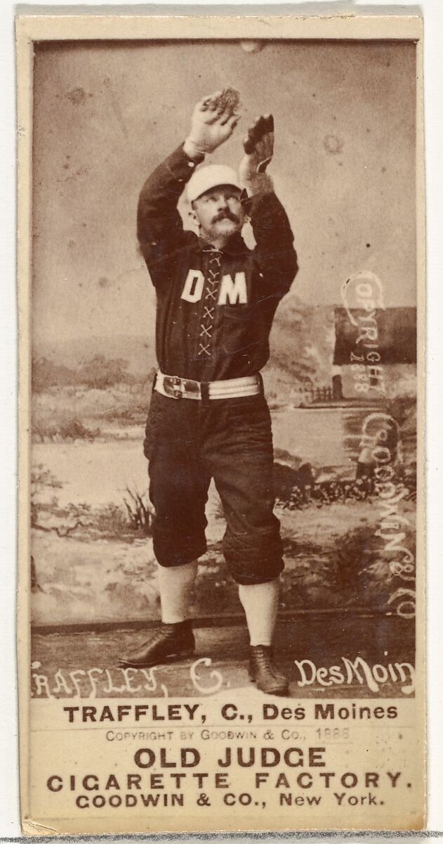 William Franklin "Bill" Traffley, Catcher, Des Moines Prohibitionists, from the Old Judge series (N172) for Old Judge Cigarettes, Issued by Goodwin &amp; Company, Albumen photograph 