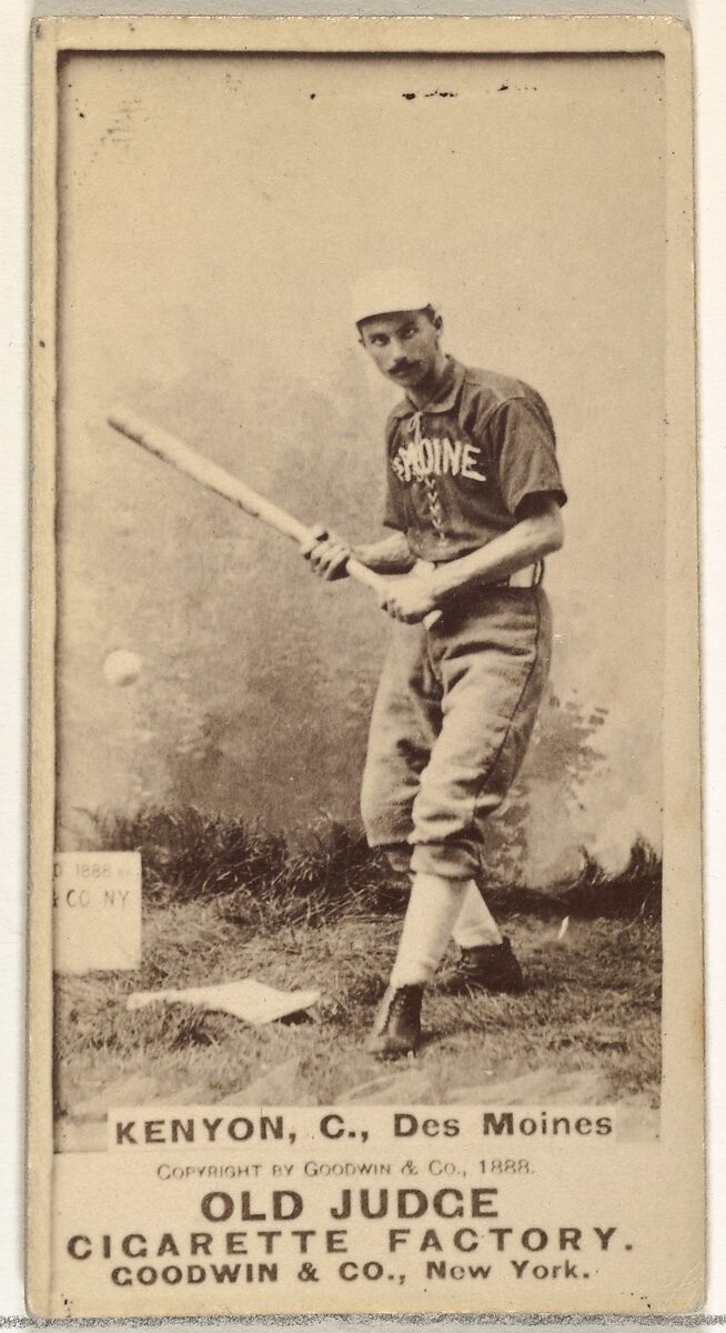 P. Jacob "Jack" Kenyon, Catcher, Des Moines Prohibitionists, from the Old Judge series (N172) for Old Judge Cigarettes, Issued by Goodwin &amp; Company, Albumen photograph 
