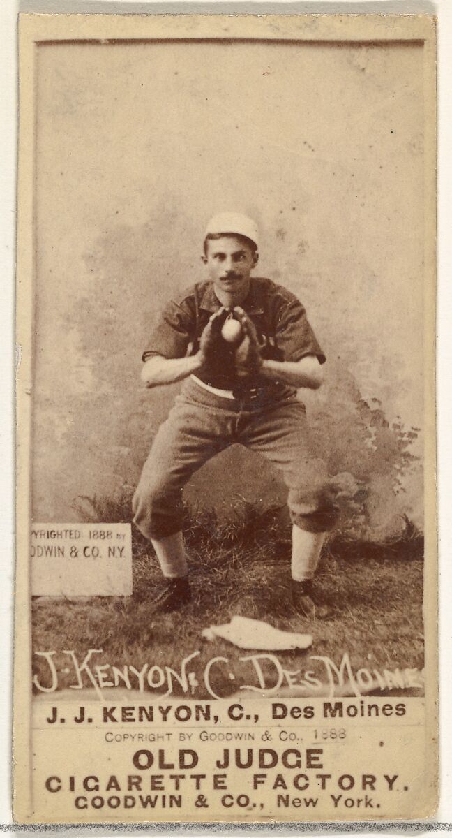 P. Jacob "Jack" Kenyon, Catcher, Des Moines Prohibitionists, from the Old Judge series (N172) for Old Judge Cigarettes, Issued by Goodwin &amp; Company, Albumen photograph 