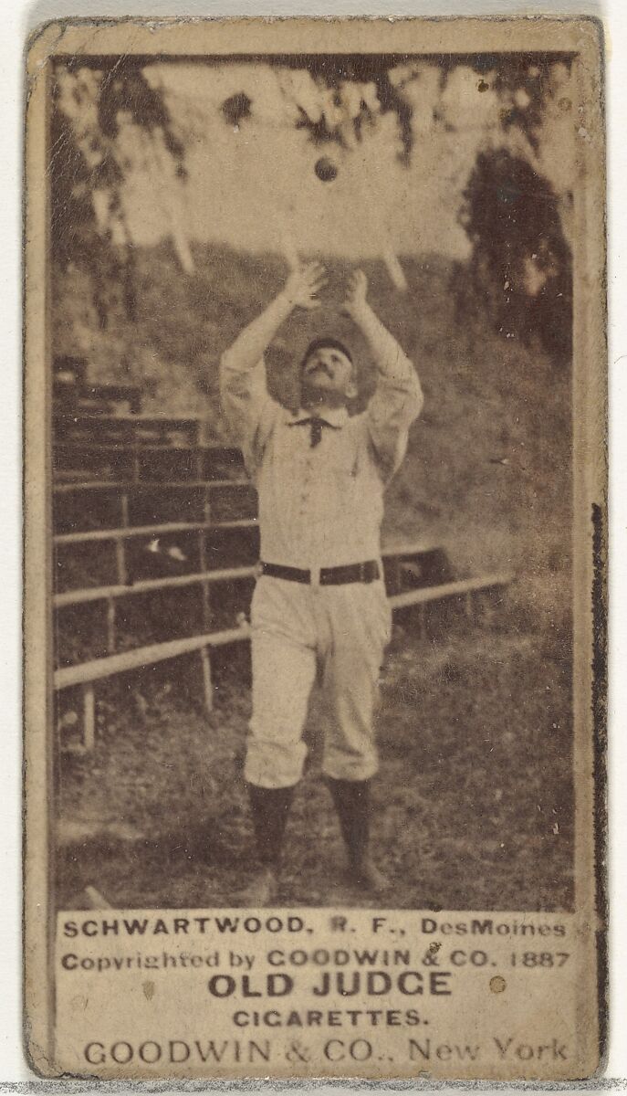 Schwartwood, Right Field, Des Moines Prohibitionists, from the Old Judge series (N172) for Old Judge Cigarettes, Issued by Goodwin &amp; Company, Albumen photograph 