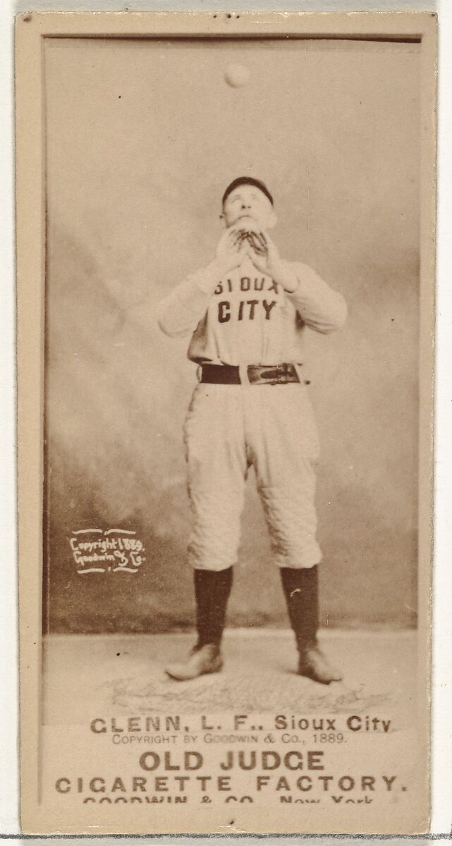 Edward C. "Mouse" Glenn, Left Field, Sioux City Corn Huskers, from the Old Judge series (N172) for Old Judge Cigarettes, Issued by Goodwin &amp; Company, Albumen photograph 