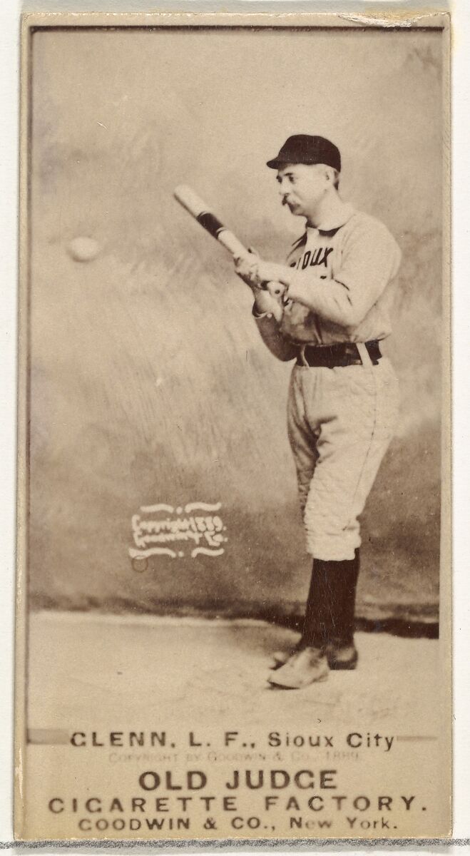 Edward C. "Mouse" Glenn, Left Field, Sioux City Corn Huskers, from the Old Judge series (N172) for Old Judge Cigarettes, Issued by Goodwin &amp; Company, Albumen photograph 