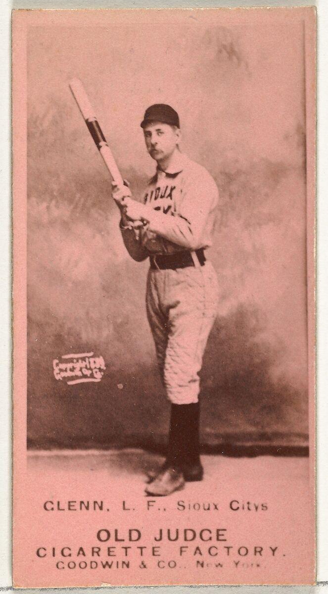 Edward C. "Mouse" Glenn, Left Field, Sioux City Corn Huskers, from the Old Judge series (N172) for Old Judge Cigarettes, Issued by Goodwin &amp; Company, Albumen photograph 