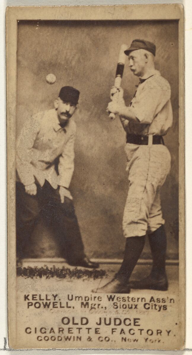 Kelly, Umpire Western Association, James Edwin "Jim" Powell, Manager and 1st Base, Sioux City Corn Huskers, from the Old Judge series (N172) for Old Judge Cigarettes, Issued by Goodwin &amp; Company, Albumen photograph 