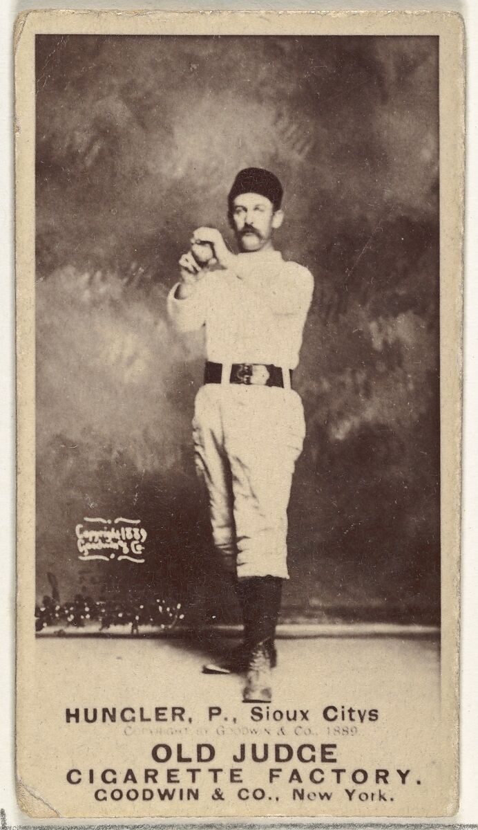 Al C. Hungler, Pitcher, Sioux City Corn Huskers, from the Old Judge series (N172) for Old Judge Cigarettes, Issued by Goodwin &amp; Company, Albumen photograph 