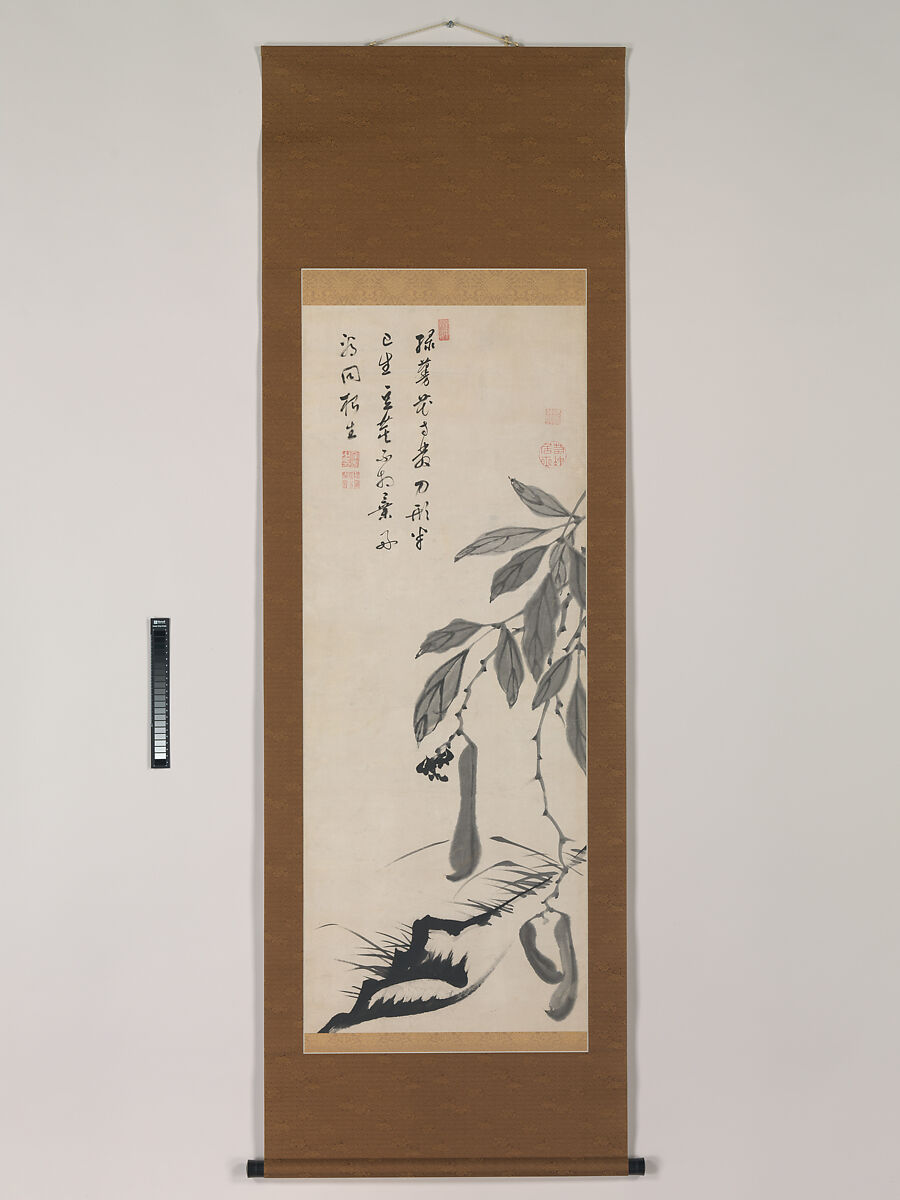 Bean Vine, Itō Jakuchū (Japanese, 1716–1800), Hanging scroll; ink on paper, Japan