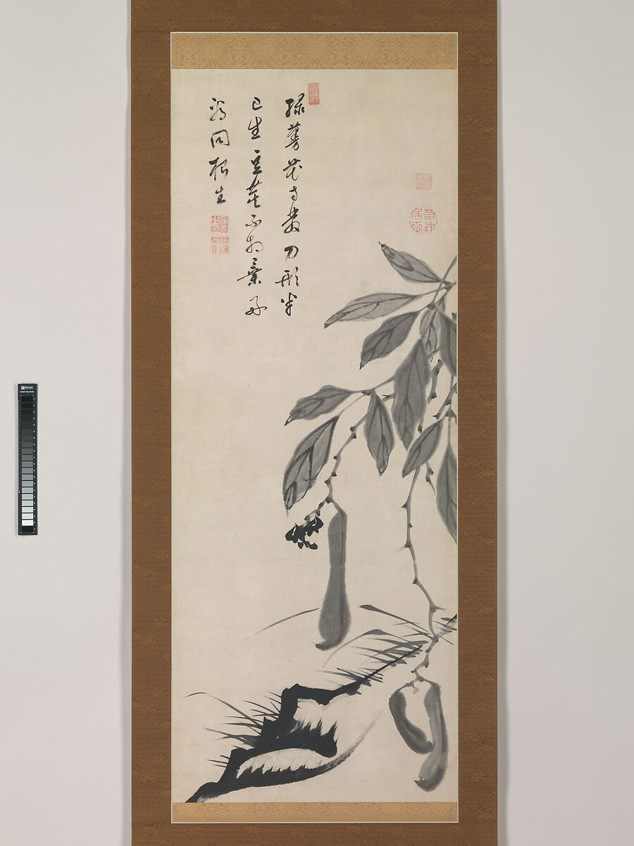 Bean Vine, Itō Jakuchū (Japanese, 1716–1800), Hanging scroll; ink on paper, Japan 