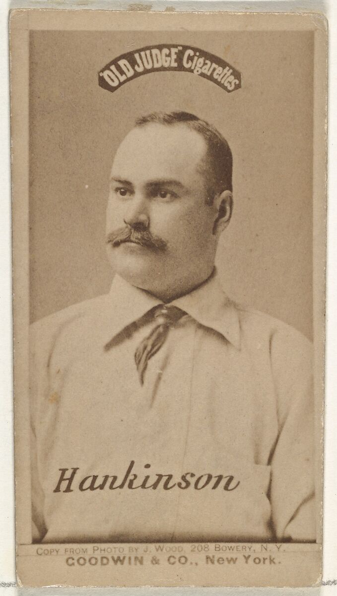 Frank Edward Hankinson, from the Old Judge series (N172) for Old Judge Cigarettes, Issued by Goodwin &amp; Company, Albumen photograph 