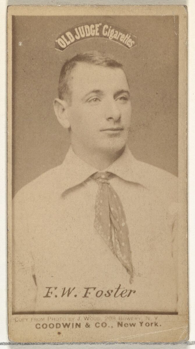 F.W. Foster, from the Old Judge series (N172) for Old Judge Cigarettes, Issued by Goodwin &amp; Company, Albumen photograph 