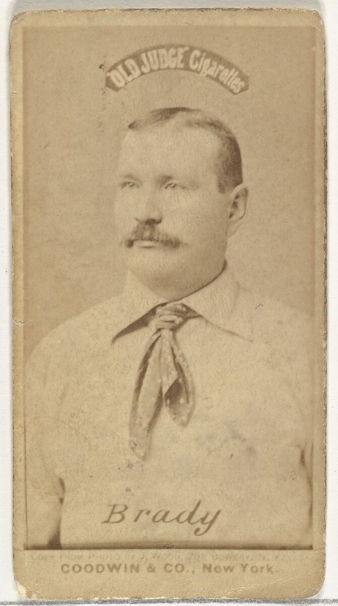 Stephen A. "Steve" Brady, New York Metropolitans, from the Old Judge series (N172) for Old Judge Cigarettes, Issued by Goodwin &amp; Company, Albumen photograph 