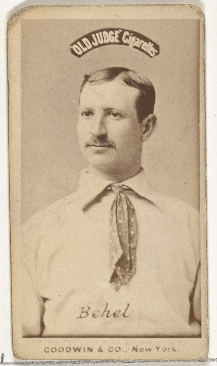 Stephen Arnold Douglas "Steve" Behel, New York Metropolitans, from the Old Judge series (N172) for Old Judge Cigarettes, Issued by Goodwin &amp; Company, Albumen photograph 