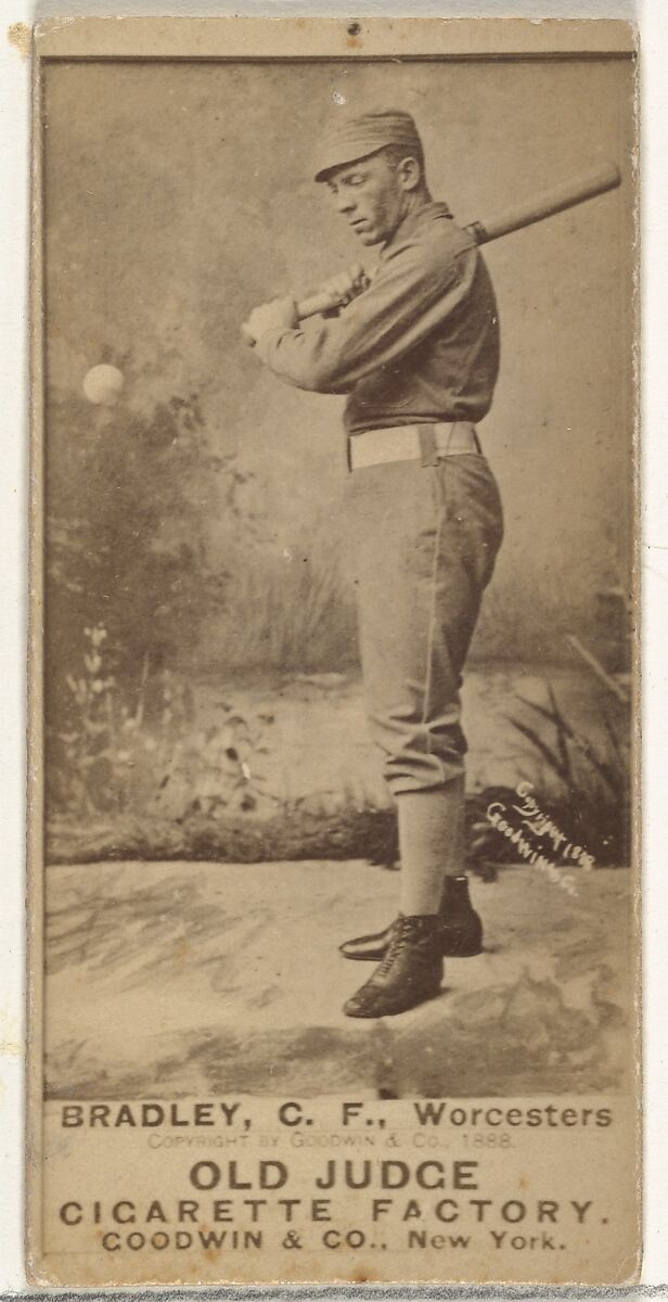 Bradley, Center Field, Worcester, from the Old Judge series (N172) for Old Judge Cigarettes, Issued by Goodwin &amp; Company, Albumen photograph 