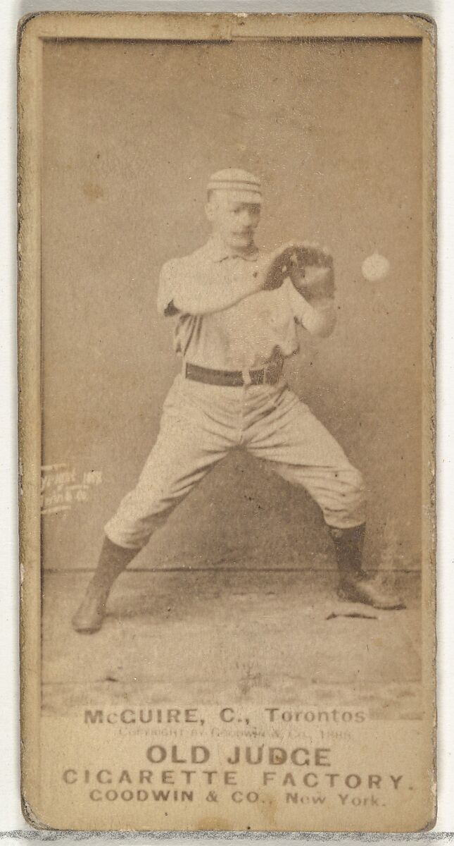 James Thomas "Deacon" McGuire, Catcher, Toronto Canucks, from the Old Judge series (N172) for Old Judge Cigarettes, Issued by Goodwin &amp; Company, Albumen photograph 