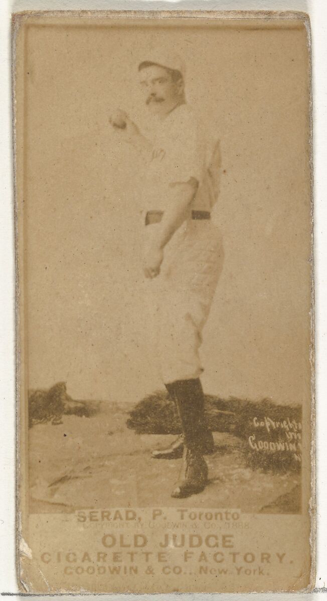 William I. "Billy" Serad, Pitcher, Toronto Canucks, from the Old Judge series (N172) for Old Judge Cigarettes, Issued by Goodwin &amp; Company, Albumen photograph 