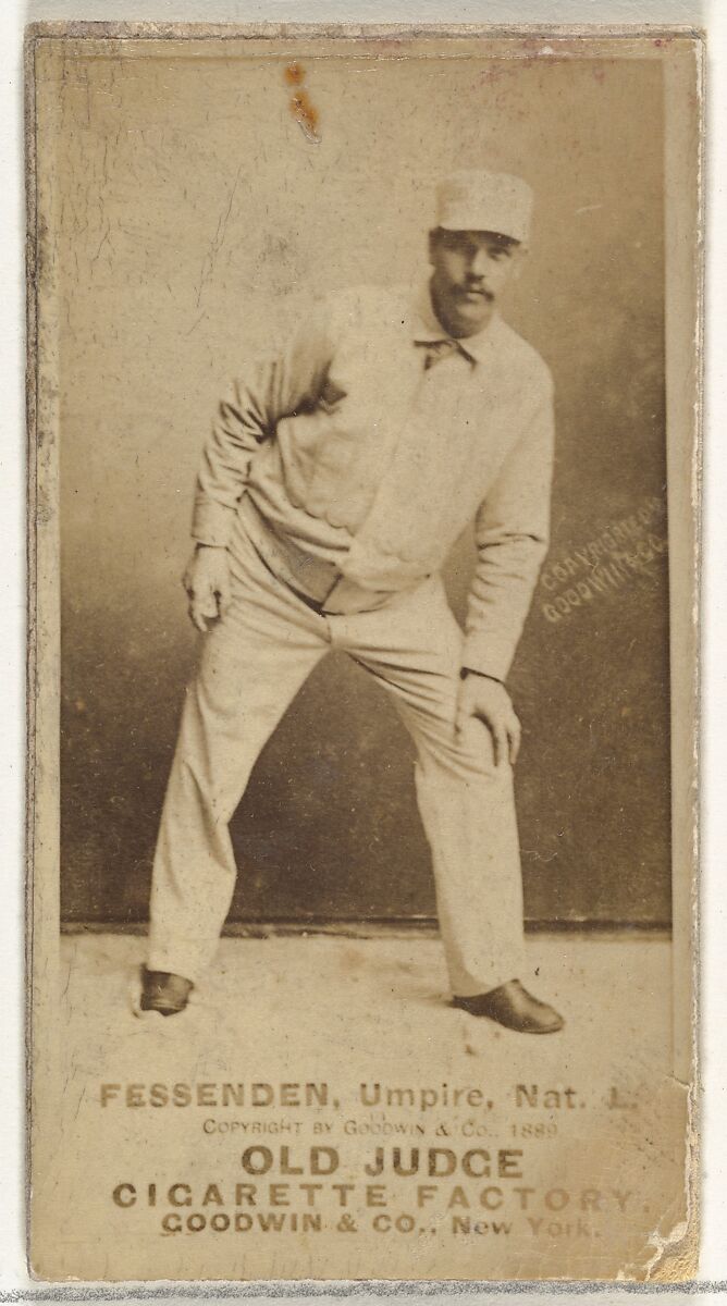 Wallace Fessenden, Umpire, National League, from the Old Judge series (N172) for Old Judge Cigarettes, Issued by Goodwin &amp; Company, Albumen photograph 