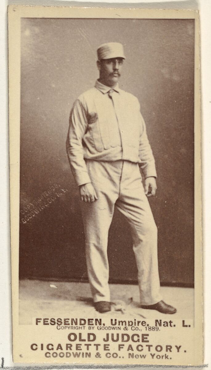 Wallace Fessenden, Umpire, National League, from the Old Judge series (N172) for Old Judge Cigarettes, Issued by Goodwin &amp; Company, Albumen photograph 