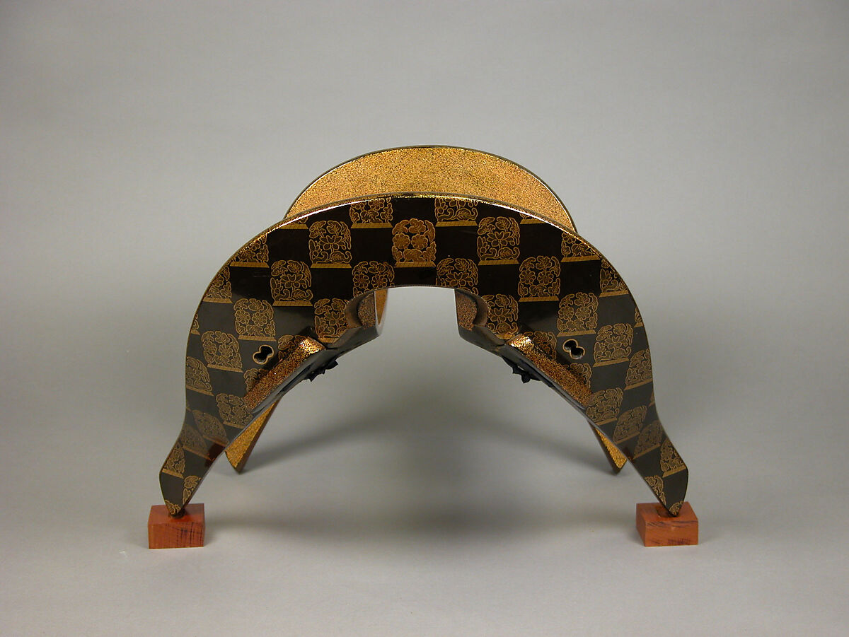 Saddle (Kura) with Stylized Flowers, Saddle: Gold maki-e with black lacquer decoration:Pommel: lacquered wood with gold and silver takamaki-e and hiramaki-e on black ground; seat: nashiji (“pear-skin” ground), Japan