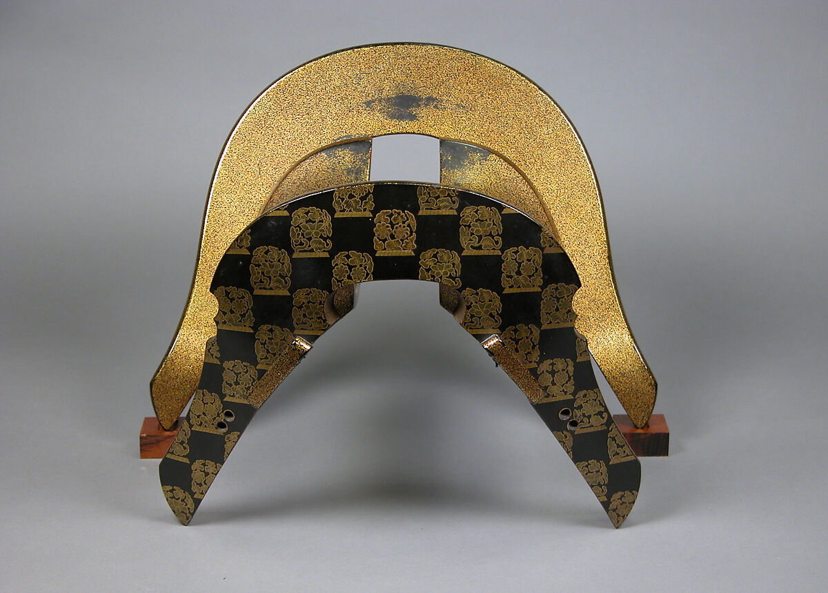 Saddle (Kura) with Stylized Flowers, Saddle: Gold maki-e with black lacquer decoration:Pommel: lacquered wood with gold and silver takamaki-e and hiramaki-e on black ground; seat: nashiji (“pear-skin” ground), Japan