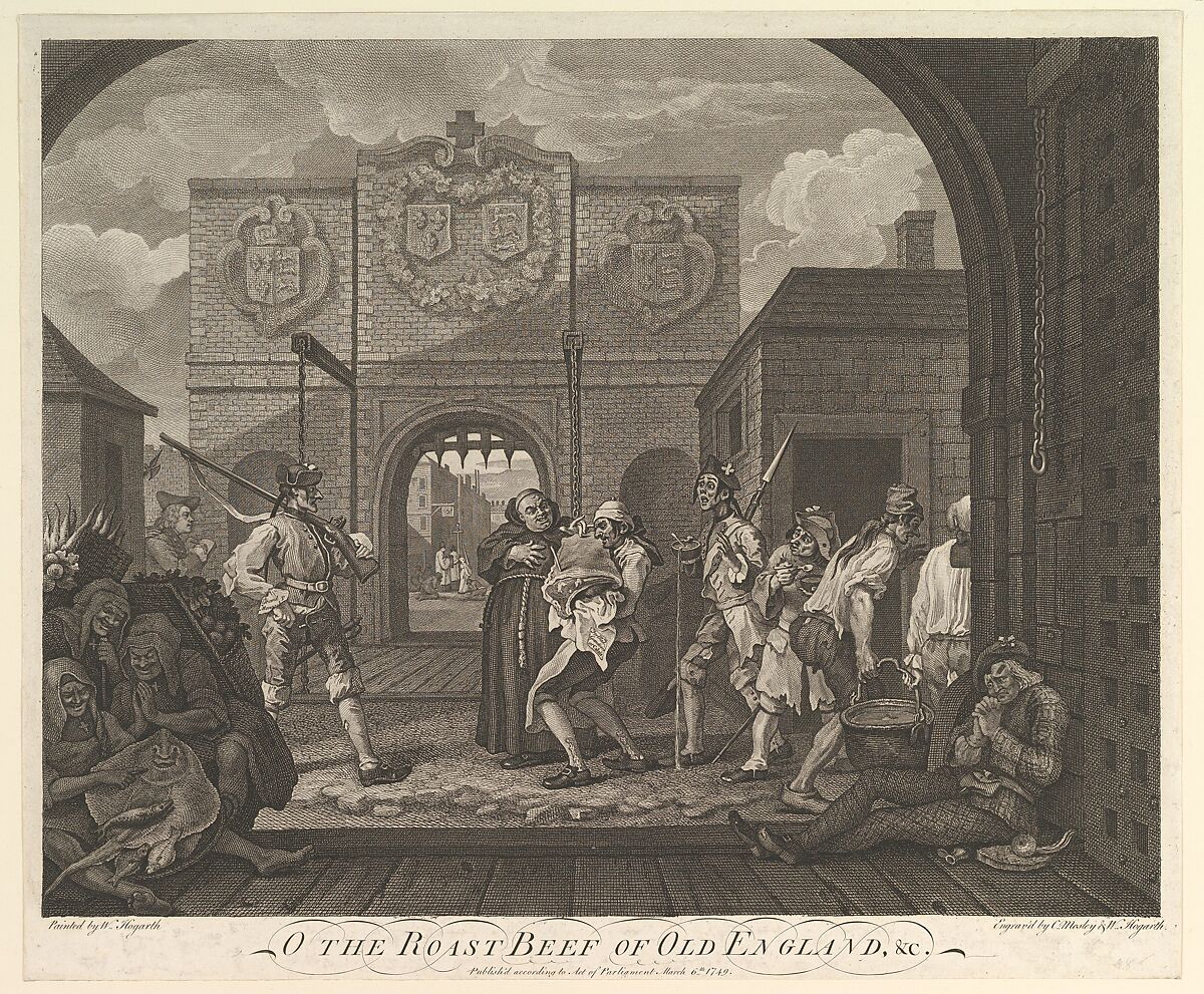 O the Roast Beef of Old England--The Gate of Calais, William Hogarth (British, London 1697–1764 London), Etching and engraving; second state of two 
