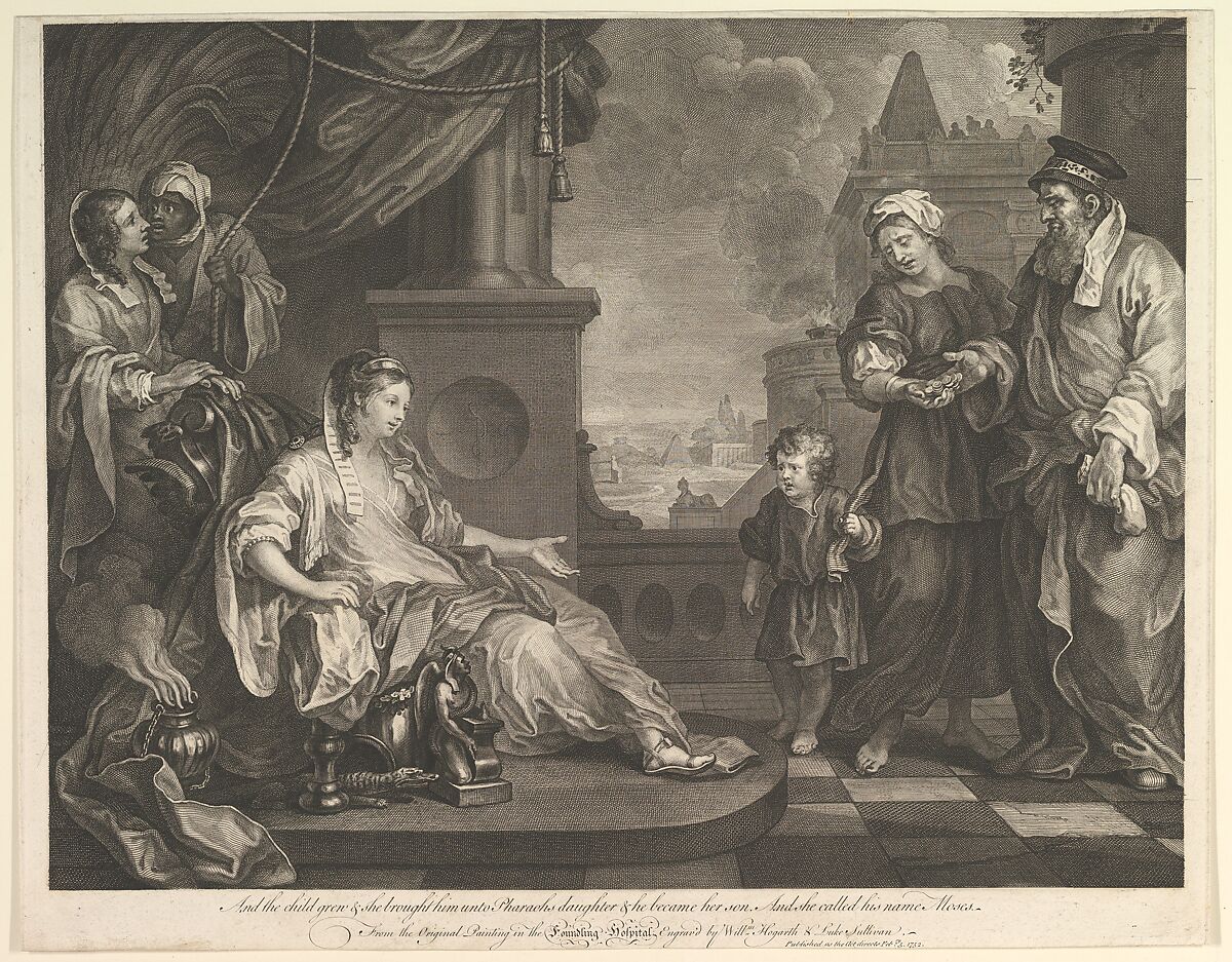 Moses Brought to Pharaoh's Daughter, William Hogarth (British, London 1697–1764 London), Etching and engraving; fourth state of four 