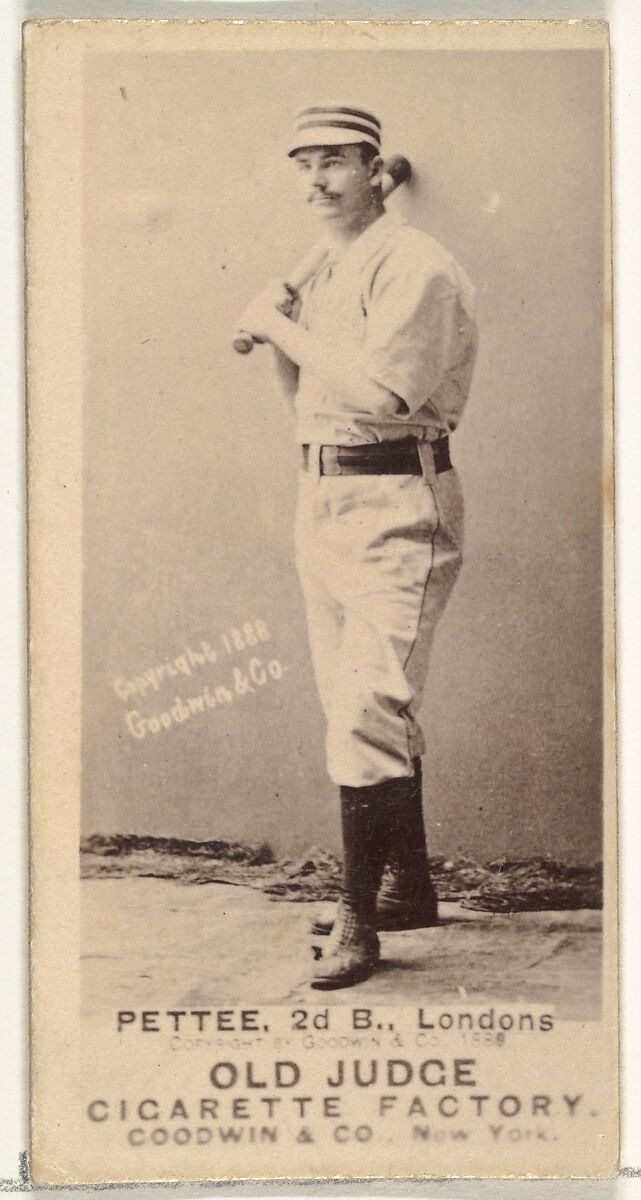 Patrick E. "Pat" Pettee, 2nd Base, London Tecumsehs, from the Old Judge series (N172) for Old Judge Cigarettes, Issued by Goodwin &amp; Company, Albumen photograph 