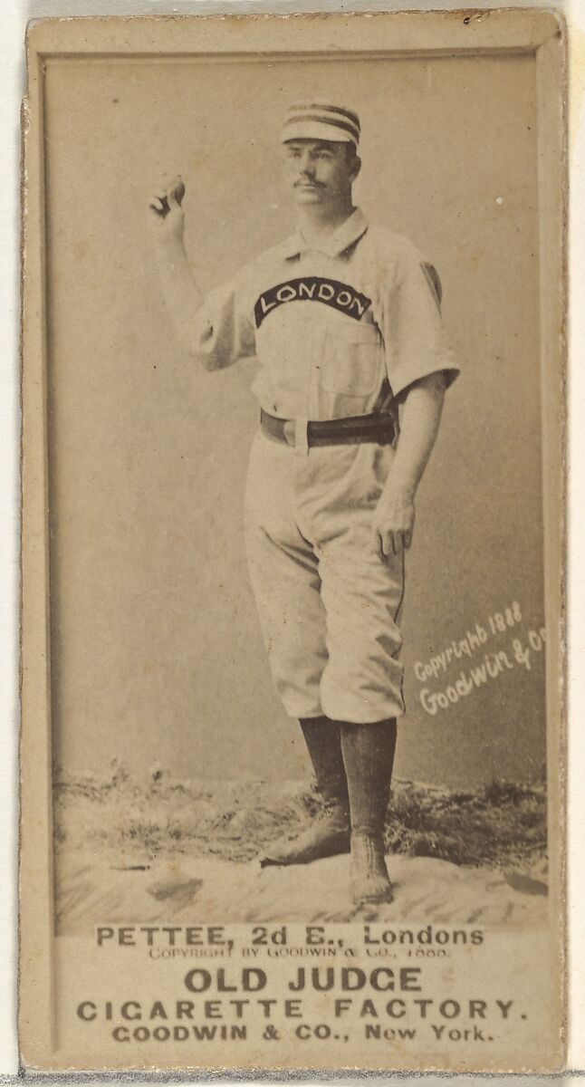Patrick E. "Pat" Pettee, 2nd Base, London Tecumsehs, from the Old Judge series (N172) for Old Judge Cigarettes, Issued by Goodwin &amp; Company, Albumen photograph 