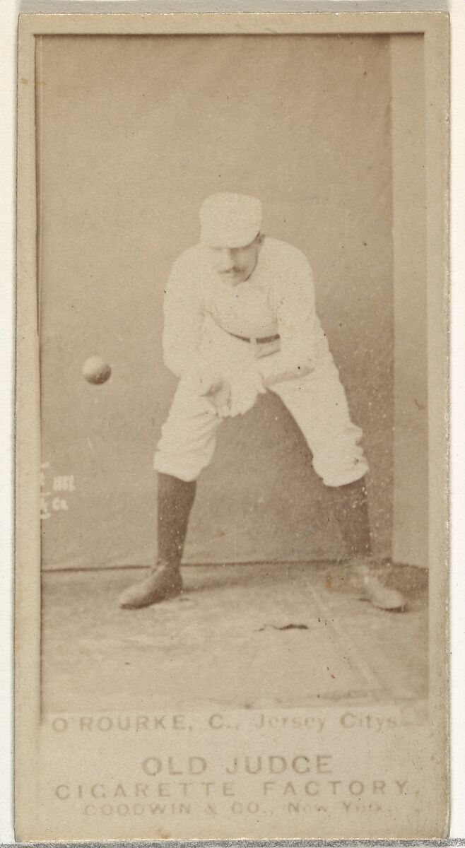 Thomas Joseph "Tom" O'Rourke, Catcher, Jersey City Skeeters, from the Old Judge series (N172) for Old Judge Cigarettes, Issued by Goodwin &amp; Company, Albumen photograph 