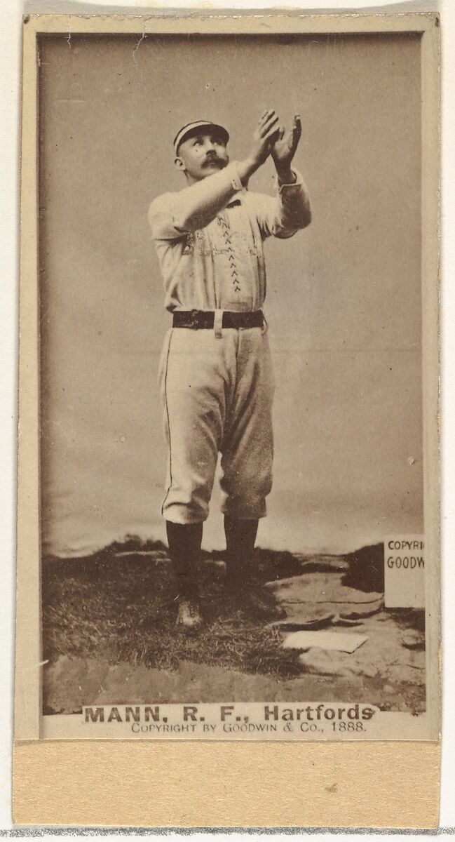 Fred J. Mann, Right Field, Hartford, from the Old Judge series (N172) for Old Judge Cigarettes, Issued by Goodwin &amp; Company, Albumen photograph 