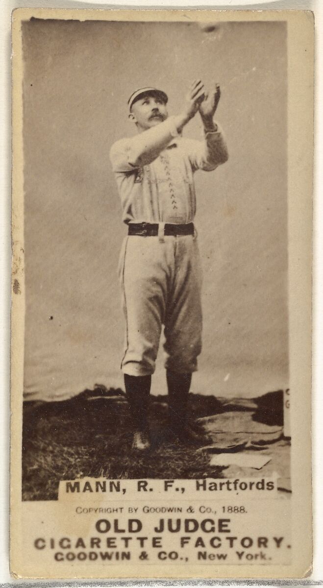 Fred J. Mann, Right Field, Hartford, from the Old Judge series (N172) for Old Judge Cigarettes, Issued by Goodwin &amp; Company, Albumen photograph 