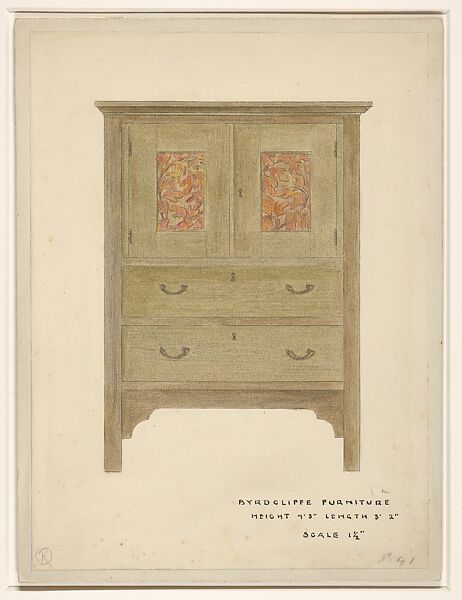 Sassafras Linen Press, Byrdcliffe Arts and Crafts Colony (American, 1902–1915), Watercolor, colored pencil, and black ink, over graphite 