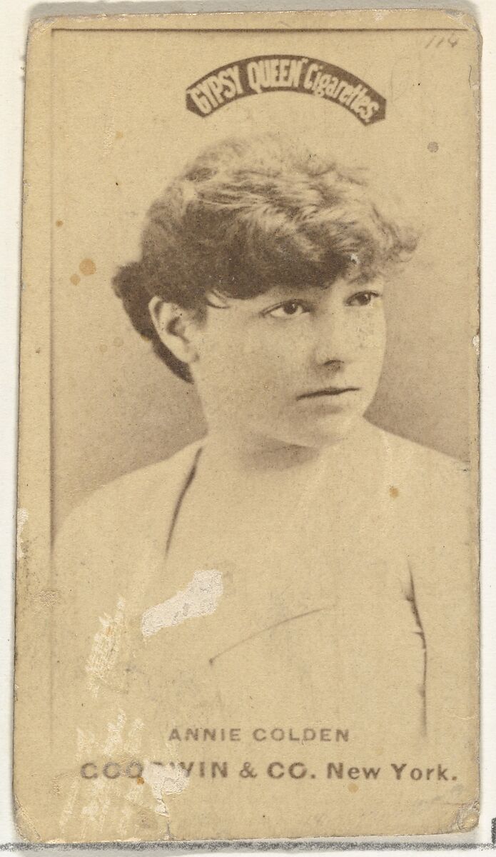 Annie Golden, from the Actors and Actresses series (N171) for Gypsy Queen Cigarettes, Issued by Goodwin &amp; Company, Albumen photograph 