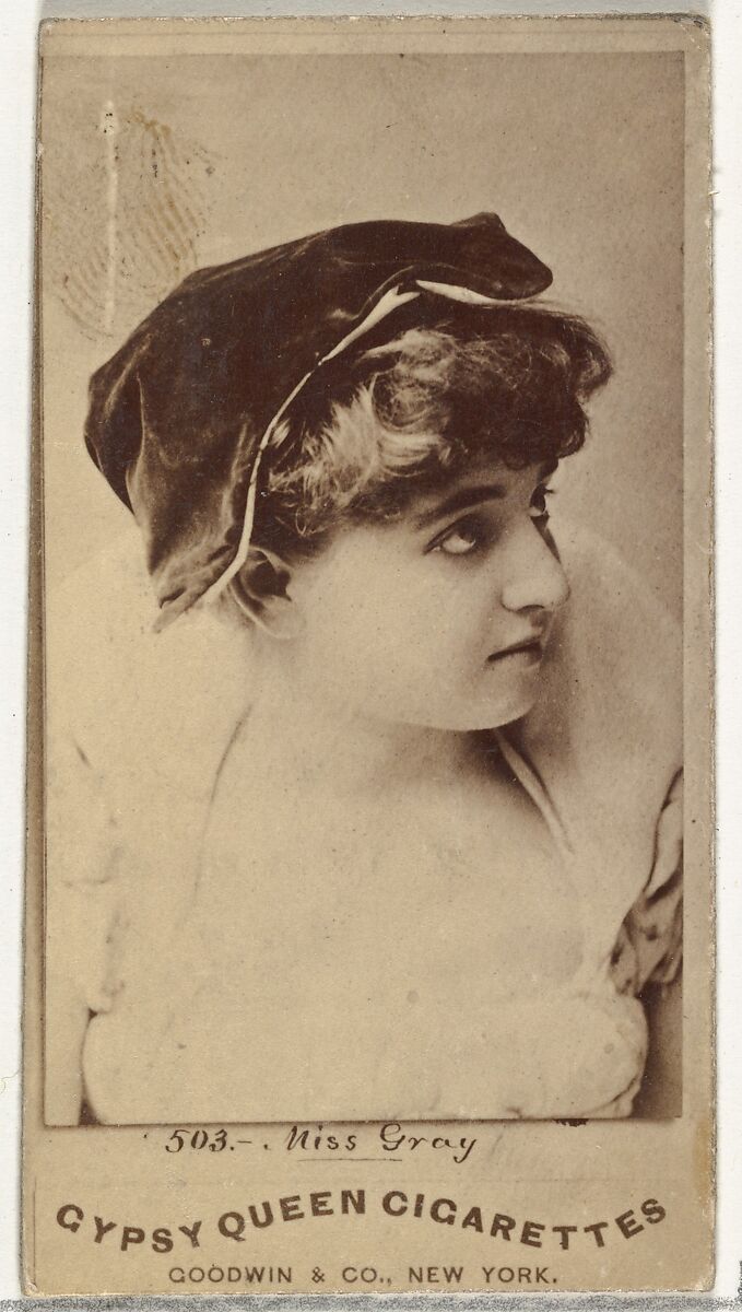 Miss Gray, from the Actors and Actresses series (N171) for Gypsy Queen Cigarettes, Issued by Goodwin &amp; Company, Albumen photograph 