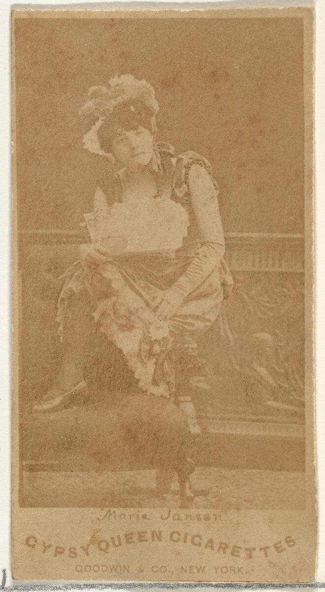 Marie Jansen, from the Actors and Actresses series (N171) for Gypsy Queen Cigarettes, Issued by Goodwin &amp; Company, Albumen photograph 