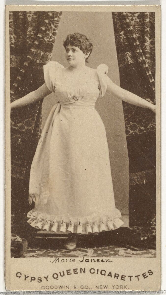 Marie Jansen, from the Actors and Actresses series (N171) for Gypsy Queen Cigarettes, Issued by Goodwin &amp; Company, Albumen photograph 