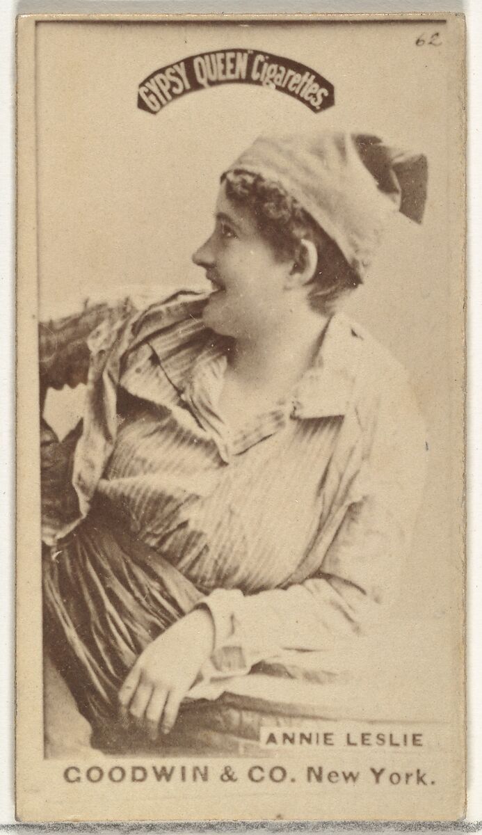 Annie Leslie, from the Actors and Actresses series (N171) for Gypsy Queen Cigarettes, Issued by Goodwin &amp; Company, Albumen photograph 