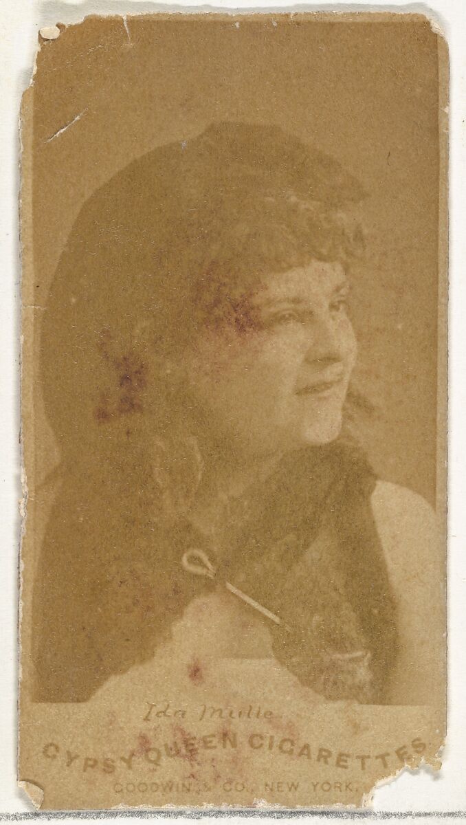 Ida Mulle, from the Actors and Actresses series (N171) for Gypsy Queen Cigarettes, Issued by Goodwin &amp; Company, Albumen photograph 