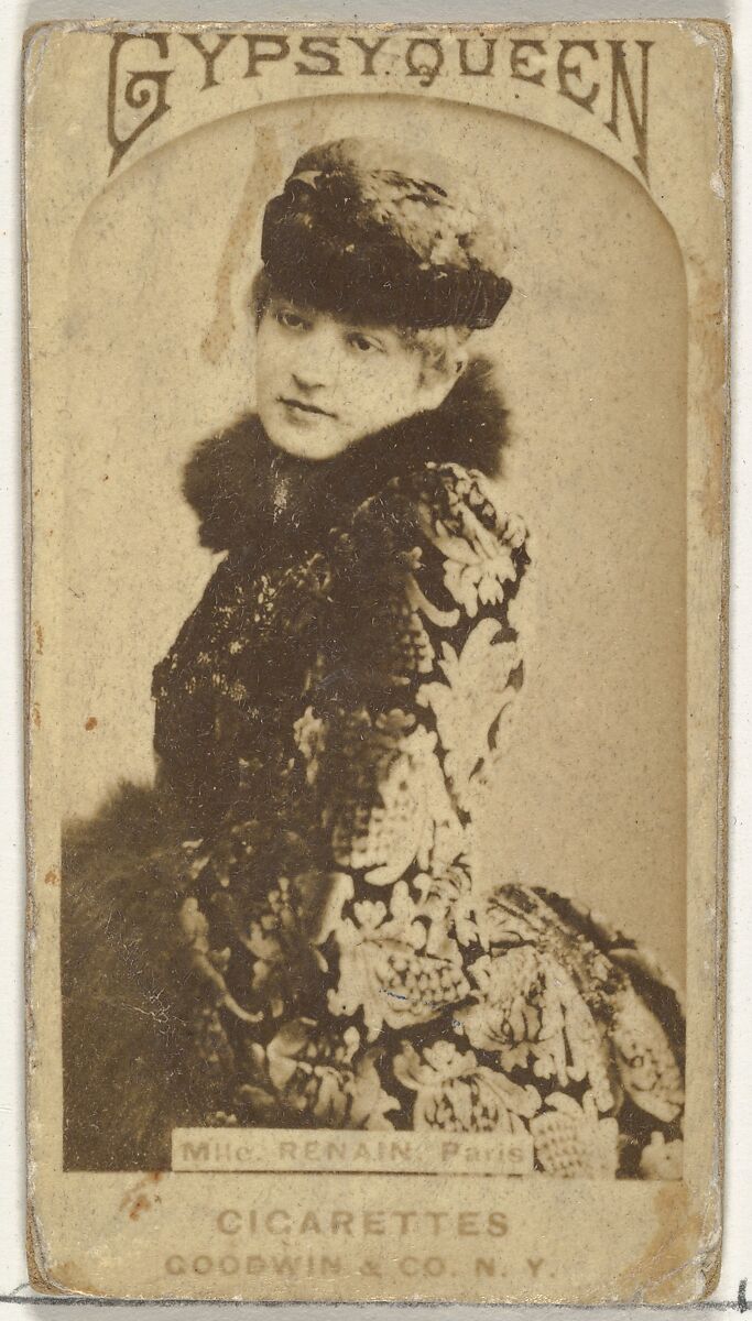 Mlle. Renain, Paris, from the Actors and Actresses series (N171) for Gypsy Queen Cigarettes, Issued by Goodwin &amp; Company, Albumen photograph 