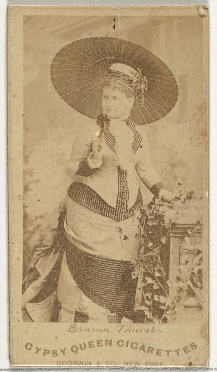 Emma Thiersby, from the Actors and Actresses series (N171) for Gypsy Queen Cigarettes, Issued by Goodwin &amp; Company, Albumen photograph 