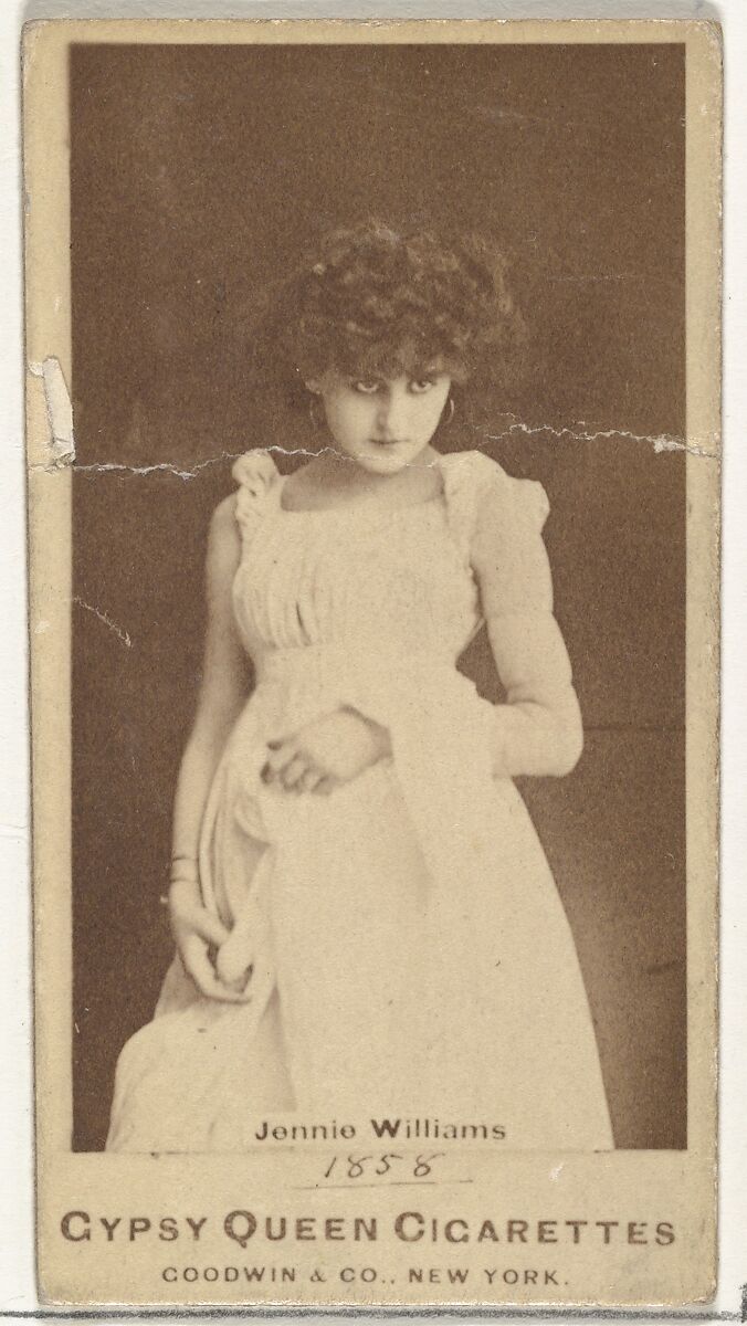 Jennie Williams, from the Actors and Actresses series (N171) for Gypsy Queen Cigarettes, Issued by Goodwin &amp; Company, Albumen photograph 