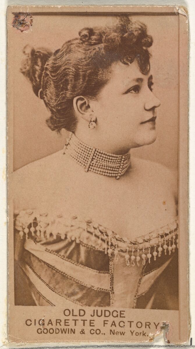 From the Actors and Actresses series (N171) for Old Judge Cigarettes, Issued by Goodwin &amp; Company, Albumen photograph 