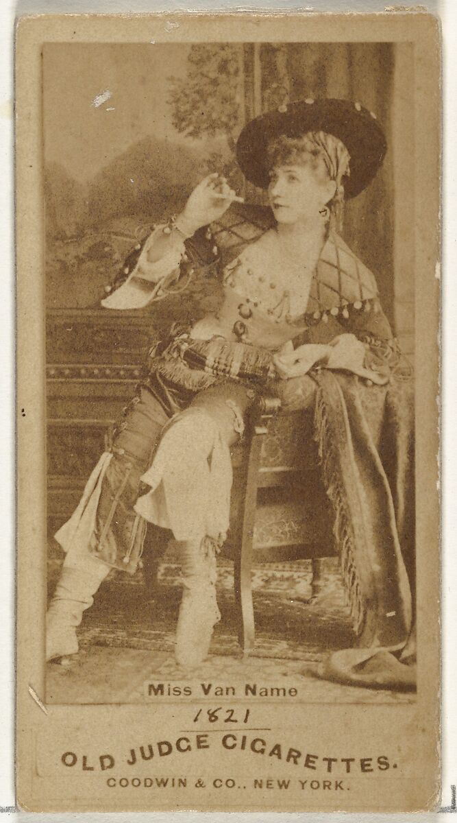 Miss Van Name, from the Actors and Actresses series (N171) for Old Judge Cigarettes, Issued by Goodwin &amp; Company, Albumen photograph 