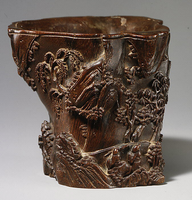 Cup with Figures in a Landscape, Chenxiang wood, China 