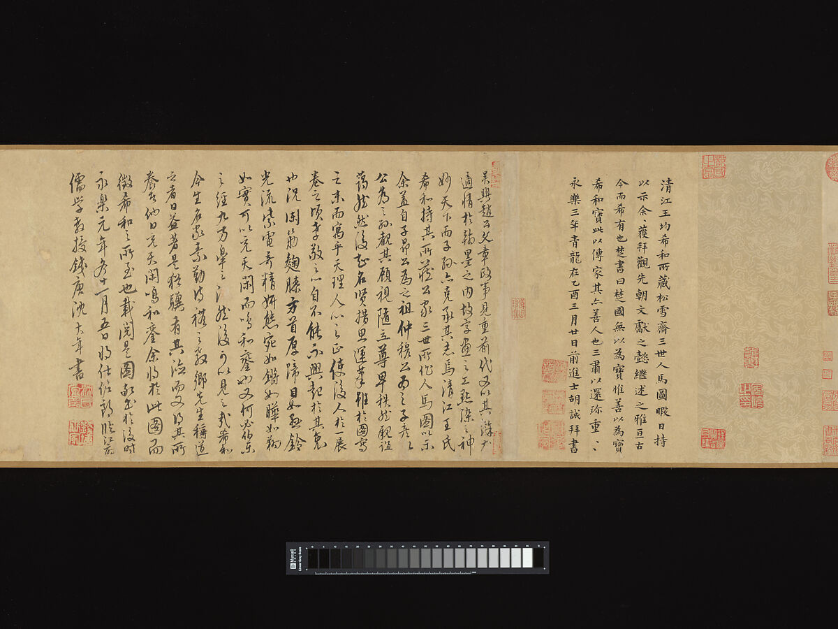 Grooms and horses, Zhao Mengfu (Chinese, 1254–1322), Handscroll; ink and color on paper, China