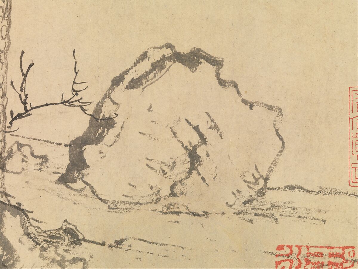 Twin Pines, Level Distance, Zhao Mengfu (Chinese, 1254–1322), Handscroll; ink on paper, China