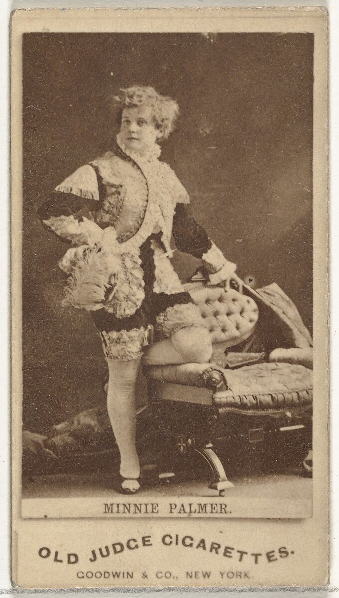 Minnie Palmer, from the Actors and Actresses series (N171) for Old Judge Cigarettes, Issued by Goodwin &amp; Company, Albumen photograph 