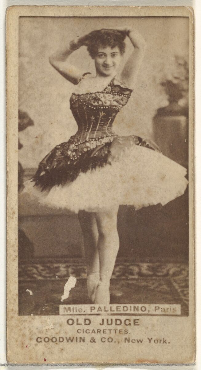 Mlle. Palledino, Paris, from the Actors and Actresses series (N171) for Old Judge Cigarettes, Issued by Goodwin &amp; Company, Albumen photograph 