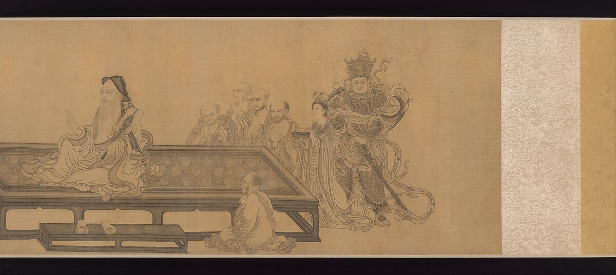 Vimalakirti and the Doctrine of Nonduality, Wang Zhenpeng (Chinese, active ca. 1275–1330), Handscroll; ink on silk, China