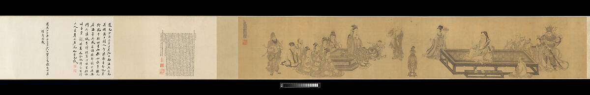 Vimalakirti and the Doctrine of Nonduality, Wang Zhenpeng (Chinese, active ca. 1275–1330), Handscroll; ink on silk, China