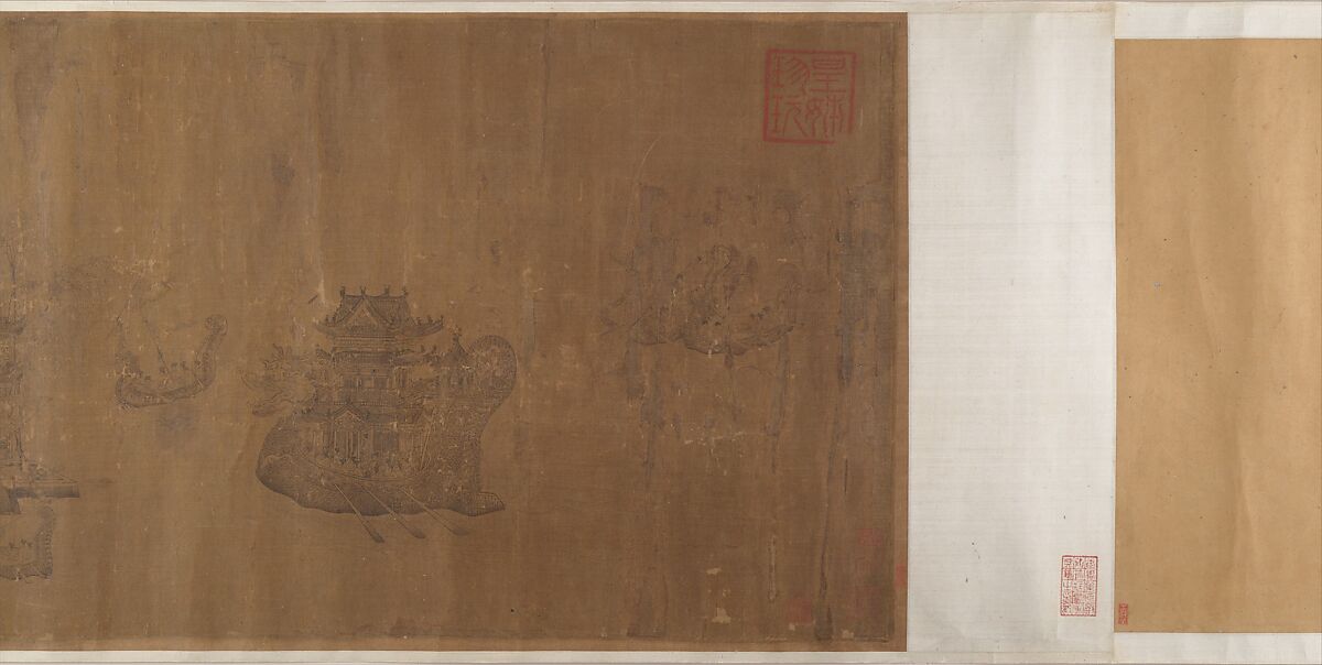 Dragon Boat Regatta on Jinming Lake, After Wang Zhenpeng (Chinese, active ca. 1275–1330), Handscroll; ink on silk, China